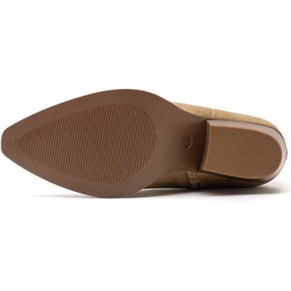 Anjoufemme Mid-Calf Boot Gold Polyurethane Embroidered Round-toe - Picture 8 of 8